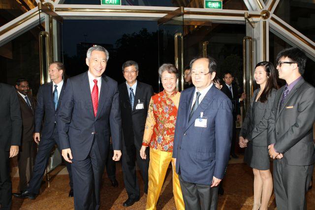 (From left to right) Prime Minister Lee Hsien Loong, Temasek Holdings Chairman Lim Boon Heng, Temasek Holdings Chief Executive Officer (CEO) Madam Ho Ching and Temasek Holdings President Lee Theng Kiat attending Temasek Holding's 39th Anniversary dinner at Ritz-Carlton ballroom.