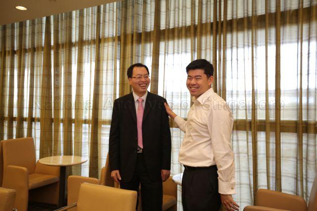 Gabriel Lim (right), who is Principal Private Secretary to Prime Minister Lee Hsien Loong, is pictured in Shanghai. This is a picture taken during Prime Minister Lee’s seven-day official visit to China.