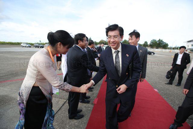 Member of Parliament (Jurong) Ang Wei Neng during departure ceremony at the airport. He is in Prime Minister Lee Hsien Loong's delegation during his three-day official visit to the Socialist Republic of Vietnam.