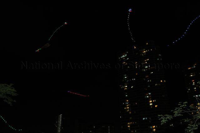 Night view of promenade of Bishan-Ang Mo Kio Park taken during Teck Ghee Lantern Night