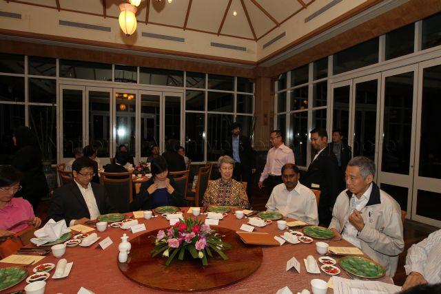 Taken at: Arrival in Brunei International Airport for the 23rd ASEAN Summit and Related Summits followed by delegation dinner at Li Gong restaurant in Empire Hotel during Prime Minister Lee Hsien Loong’s visit to Brunei Darussalam from 9 to 10 October 2013 Pictured: Prime Minister Lee Hsien Loong and his wife Madam Ho Ching