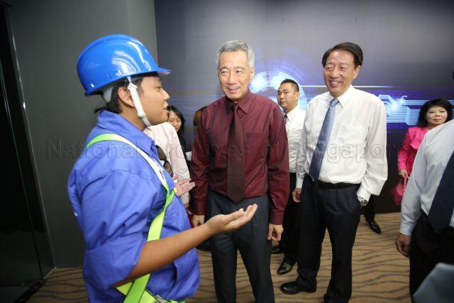 Taken at: Official Opening Ceremony of ITE Headquarters and ITE College Central Pictured: Guest-of-Honour Prime Minister Lee Hsien Loong, Deputy Prime Minister Teo Chee Hean and Director and Deputy Chief Executive Officer (Corporate) of ITE Sabrina Loi
