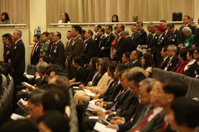 National Day award recipients and guests at investiture ceremony held at University Cultural Centre Hall, National University of Singapore in Kent Ridge