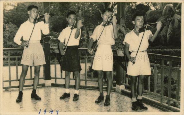 Goh Soon Tioe's students (from left) Harry Khoo, Alan Chew, Ho Tat Nam and Choo Hoey