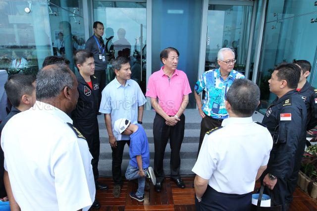 Taken at: Singapore Airshow 2014 held at the Changi Exhibition Centre Pictured: Emeritus Senior Minister Goh Chok Tong, Deputy Prime Minister Teo Chee Hean, and Minister for the Environment and Water Resources Dr Vivian Balakrishnan