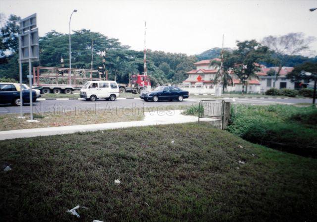 Railway level crossing of the Keretapi Tanah Melayu (KTM) railway line near Bukit Timah