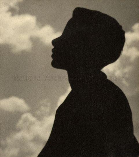 Profile of a man in silhouette against the sky