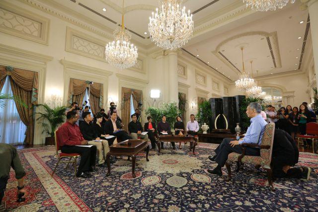 Taken at: Prime Minister Lee Hsien Loong's interview with local English media at Istana<br />Pictured: Prime Minister Lee Hsien Loong