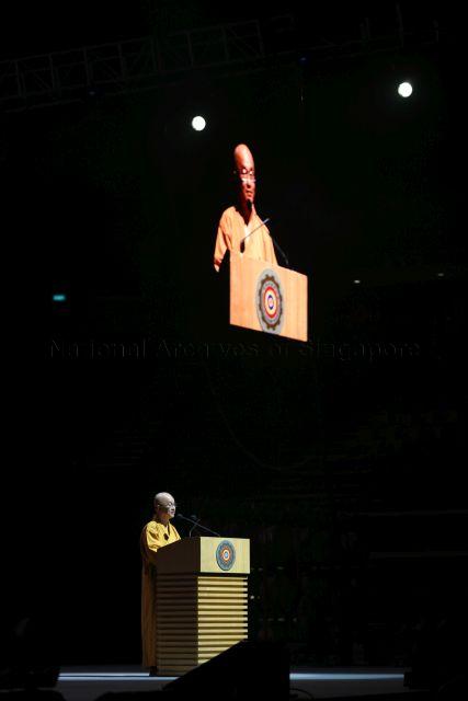 Taken at: Vesak Day Celebrations 2015 at Singapore Indoor Stadium<br />Pictured: President of Singapore Buddhist Federation (SBF) Venerable Seck Kwang Phing