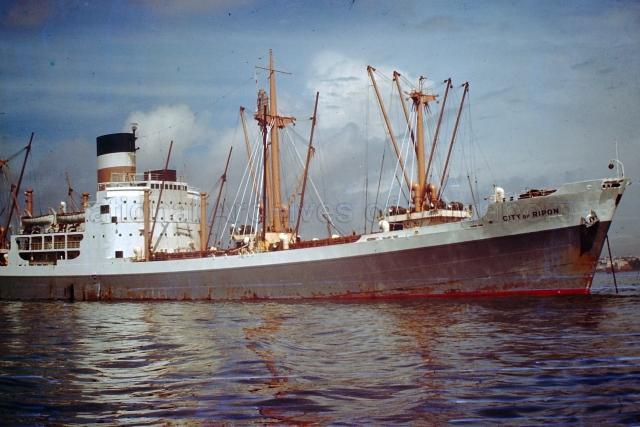 Partial side view of the ship, "City of Ripon"