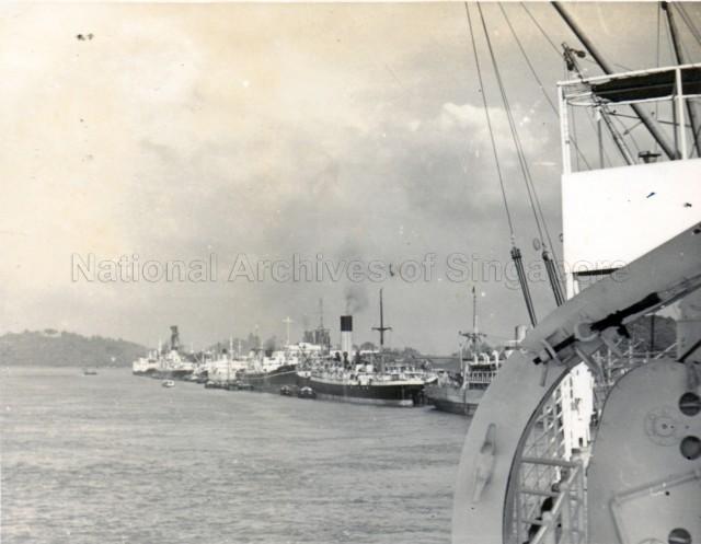 Ships anchored in the Singapore harbour
