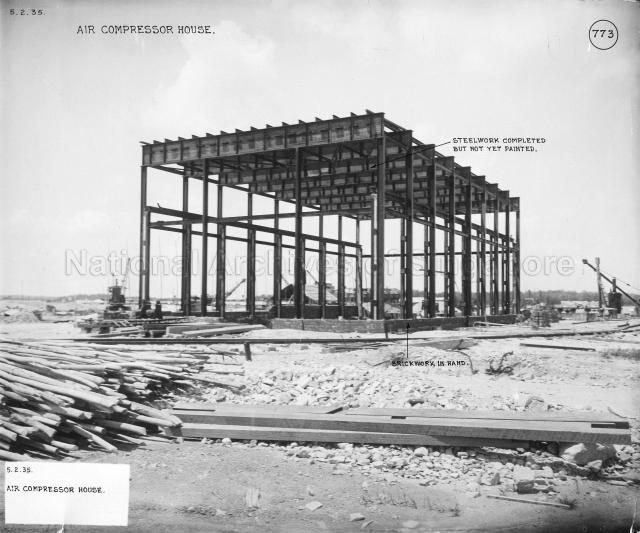 Singapore Naval Base - Air Compressor House: steel frame completed