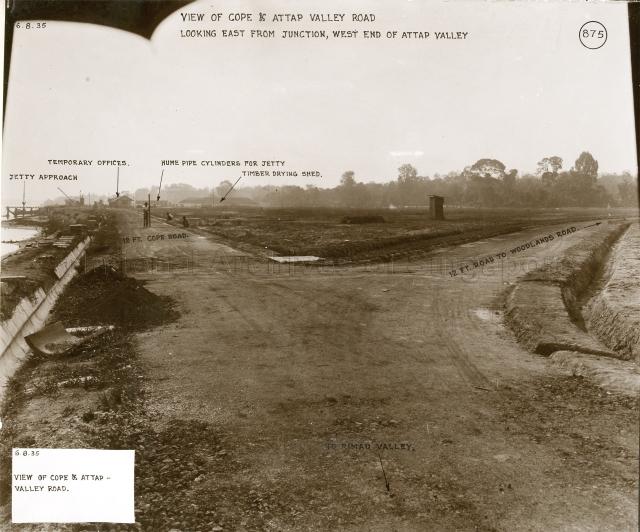 Singapore Naval Base - View of Cope and Attap Valley Road looking East from junction, West end of Attap Valley.