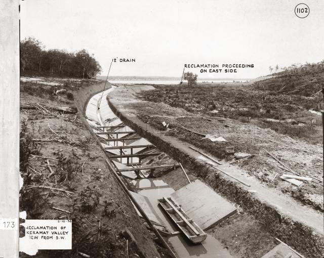 Singapore Naval Base - Reclamation of Keramat Valley: view from South West