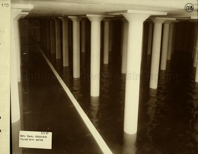 Singapore Naval Base - Batu Rimau reservoir: filling with water