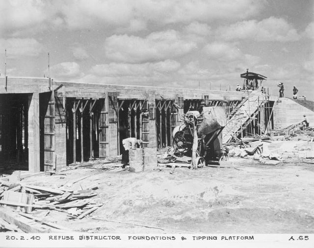 Singapore Naval Base - Refuse destructor foundations and tipping platform