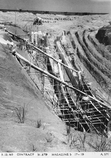 Singapore Naval Base - Contract W379. Magazine No.17-19. Tunnel entrance to Mag.17.