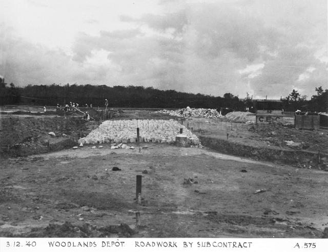 Singapore Naval Base - Woodlands Depot. Road work by subcontract.