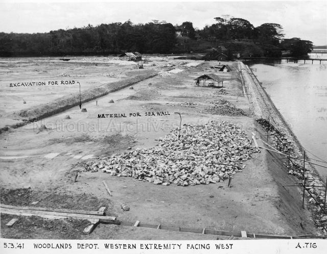 Singapore Naval Base - Woodlands Depot. Western extremity facing West.