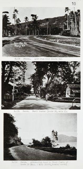 Three photographs of roads in Penang and Perak