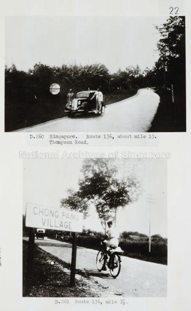 Two photographs of Singapore: Thompson Road and Chong Pang Village