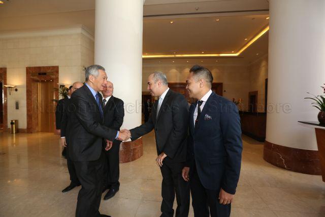 Taken at: Breakfast hosted by Chief Advisor for Religious and Cultural Affairs of Jordan, His Royal Highness (HRH) Prince Ghazi Bin Muhammad Bin Talal at the Sakinah Palace during Prime Minister Lee Hsien Loong's official visit to Jordan Pictured: Prime Minister Lee Hsien Loong