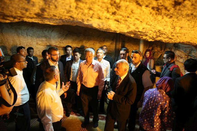 Taken at: Visit to the Temple Mount compound during Prime Minister Lee Hsien Loong's official visit to Israel Pictured: Prime Minister Lee Hsien Loong, Minister for Foreign Affairs Dr Vivian Balakrishnan, Minister of State for Ministry of Education, Ministry of Communications & Information Dr Janil Puthucheary, Member of Parliament (MP) for Ang Mo Kio GRC Dr Intan Azura Mokhtar (back facing camera) and MP for Holland-Bukit Timah GRC Liang Eng Hwa (back facing camera)