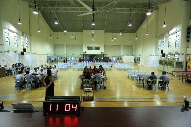 Taken at: Bukit Batok single-member constituency (SMC) by-election between People's Action Party (PAP) and Singapore Democratic Party (SDP) on Nomination Day at Keming Primary School Pictured: PAP's candidate Murali Pillai and SDP's candidate Chee Soon Juan