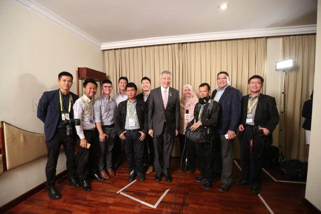 Taken at: Media wrap-up at Mercure Hotel, Vientiane during Prime Minister Lee Hsien Loong's trip to the Lao People's Democratic Republic in attendance of the 28th and 29th Association of Southeast Asian Nations (ASEAN) Summits and related Summits (6 to 8 September 2016) Pictured: Prime Minister Lee Hsien Loong