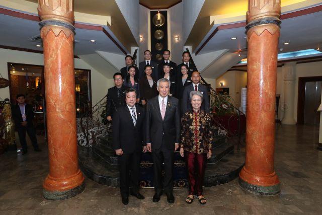 Taken at: Media wrap-up at Mercure Hotel, Vientiane during Prime Minister Lee Hsien Loong's trip to the Lao People's Democratic Republic in attendance of the 28th and 29th Association of Southeast Asian Nations (ASEAN) Summits and related Summits (6 to 8 September 2016) Pictured: Prime Minister Lee Hsien Loong and his wife Madam Ho Ching