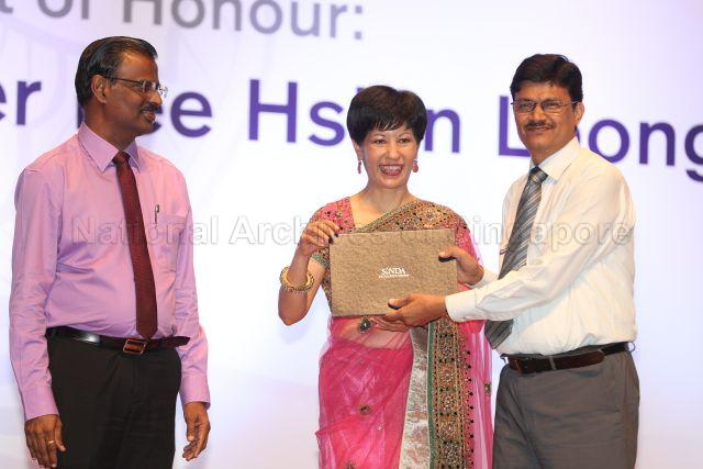 Taken at: The Singapore Indian Development Association's (SINDA) Excellence Awards 2016 at the ITE Central auditorium Pictured: Senior Minister of State for Finance and for Law and SINDA President Indranee Rajah and SINDA CEO K Barathan