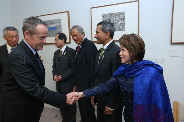 Taken at: Meeting with Australia's Leader of the Opposition Bill Shorten at Parliament House in Canberra during Prime Minister Lee Hsien Loong's official visit to Australia (11th to 13th October 2016) Pictured: Prime Minister Lee Hsien Loong, Minister for Trade and Industry (Trade) Lim Hng Kiang, Minister for Defence Dr Ng Eng Hen, Minister for Foreign Affairs Dr Vivian Balakrishnan, Member of Parliament for Jalan Besar Group Representation Constituency (GRC) Dr Lily Neo and Australia's Leader of the Opposition Bill Shorten