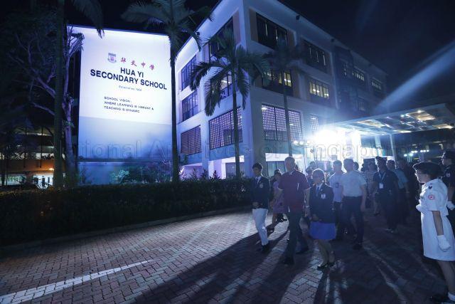 Taken at: The Hua Yi Secondary School 60th Anniversary appreciation dinner at Hua Yi Secondary School Pictured: Prime Minister Lee Hsien Loong and Hua Yi Secondary School Principal Tay Siok Hwa