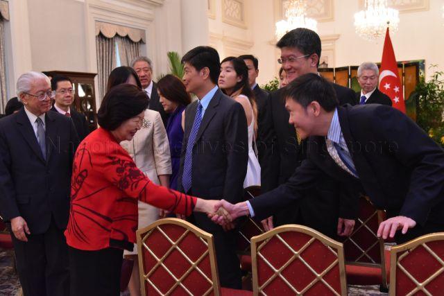 Taken at: The swearing-in ceremony of Ng Chee Meng as Minister for Education (Schools) and Ong Ye Kung as Minister for Education (Higher Learning) at the Istana Pictured: President Tony Tan Keng Yam, his wife Mrs Mary Tan and Deputy Prime Minister Teo Chee Hean