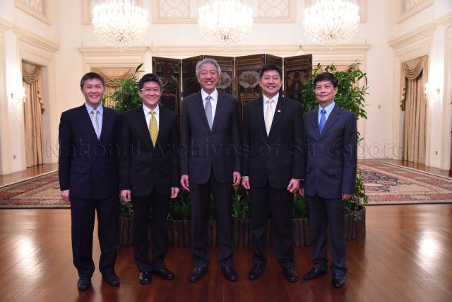 Taken at: The swearing-in ceremony of Ng Chee Meng as Minister for Education (Schools) and Ong Ye Kung as Minister for Education (Higher Learning) at the Istana Pictured: Deputy Prime Minister Teo Chee Hean, Minister for Education (Schools) and Second Minister for Transport Ng Chee Meng