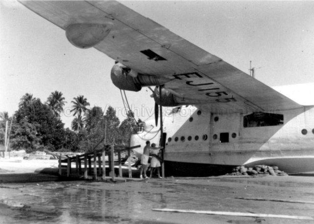 Photograph of an aircraft EJ155 on Tawau Beach.