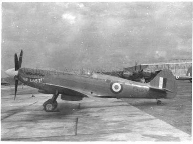 Photograph of the last RAF Spitfire PS888.