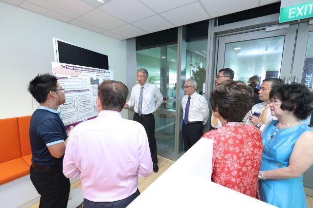 Taken at: Official launch of the Chua Thian Poh Community Leadership Centre at the National University of Singapore (NUS) Pictured: Deputy Prime Minister and Coordinating Minister for National Security Teo Chee Hean, Chief Executive Officer of Ho Bee Group Chua Thian Poh, his wife Ng Noi Hinoy, Minister of State for Foreign Affairs, Manpower and in the Prime Minister's Office Sam Tan, NUS Chairman Hsieh Fu Hua and NUS Provost Tan Eng Chye