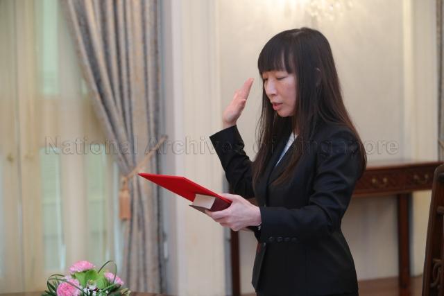 Taken at: Swearing-In and Appointment Ceremony of Judicial Commissioners at the Istana. Pictured: Second Solicitor-General of the Attorney-General's Chambers Mavis Chionh.