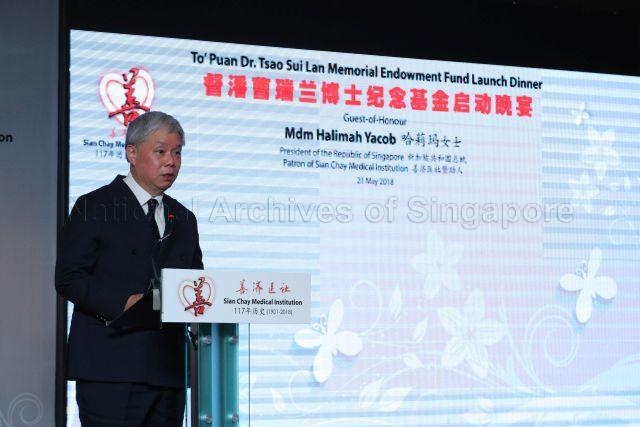 Taken at: Launch of To’ Puan Dr Tan-Tsao Sui Lan Memorial Endowment Fund and cheque presentation ceremony &nbsp;Pictured: Crocodile Co-founder Dato Dr Tan Hian-Tsin's son David Jackson Tan