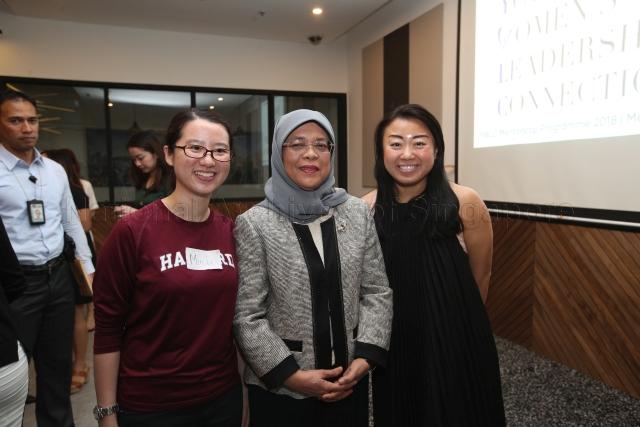 Taken at: Young Women's Leadership Connection (YWLC) session at the Singapore Management University (SMU). Pictured: President Halimah Yacob.