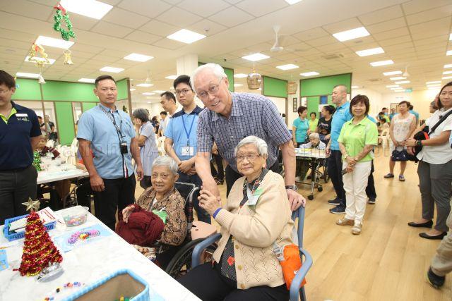 Taken at: Official opening of St. Luke's ElderCare (SLEC) Marine Parade Centre at Blk 86 Marine Parade Central  Pictured: Emeritus Senior Minister Goh Chok Tong and CEO of SLEC Dr Kenny Tan (partially hidden)