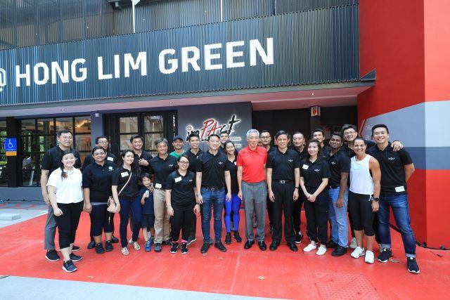 Taken at: Official Opening of imPAct@Hong Lim Green in Hong Lim Park Pictured: Guest-of-Honour Prime Minister Lee Hsien Loong, Senior Minister of State for Transport and Health, host and co-adviser to the imPAct @ Hong Lim Green advisory committee Dr Lam Pin Min, Special Guest Minister for Trade and Industry and Deputy Chairman of the People’s Association Chan Chun Sing, Grab Singapore country head Yee Wee Tang, People's Association Chief Executive Director Desmond Tan and imPAct Advisory Committee Lawrence Lim Teng Chye
