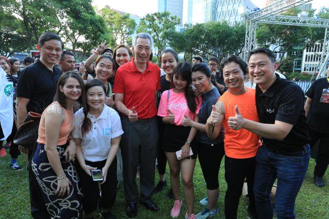 Taken at: Official Opening of imPAct@Hong Lim Green in Hong Lim Park Pictured: Guest-of-Honour Prime Minister Lee Hsien Loong, Senior Minister of State for Transport and Health, host and co-adviser to the imPAct @ Hong Lim Green advisory committee Dr Lam Pin Min  and Special Guest Minister for Trade and Industry and Deputy Chairman of the People’s Association Chan Chun Sing