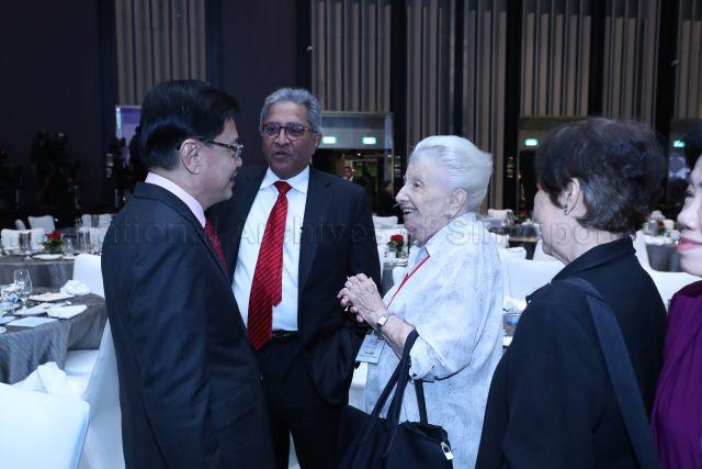 Taken at: The Singapore Bicentennial Conference organised by the Institute of Policy Studies (IPS) at the Raffles City Convention Centre Pictured: Guest-of-Honour Deputy Prime Minister and Minister for Finance Heng Swee Keat, Director of the Institute of Policy Studies Janadas Devan and Associate Professional Fellow at the NUS Social Work Department Ann Wee