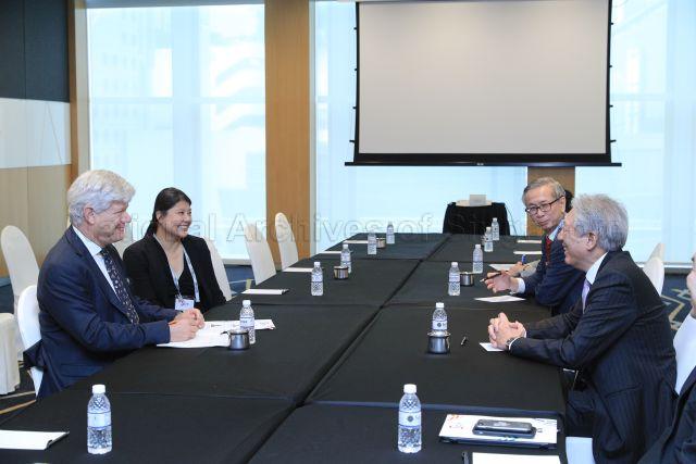 Taken at: Singapore International Cyber Week (SICW) at Suntec Singapore Convention & Exhibition Centre Pictured: Guest-of-Honour Senior Minister and Coordinating Minister for National Security Teo Chee Hean, Chief Executive of Cyber Security Agency (CSA) of Singapore David Koh and UN Under Secretary General and Special Adviser to the Secretary General Fabrizio Hochschild