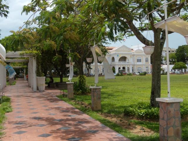 A park next to Town Hall building in Georgetown, Penang