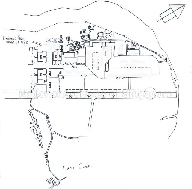 Sketch map showing parts of RAF Seletar Camp