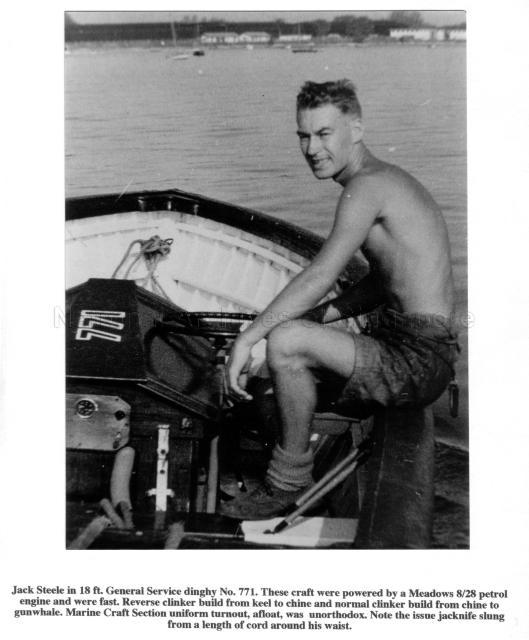 Jack Steele in a 18 feet General Service dinghy No. 771