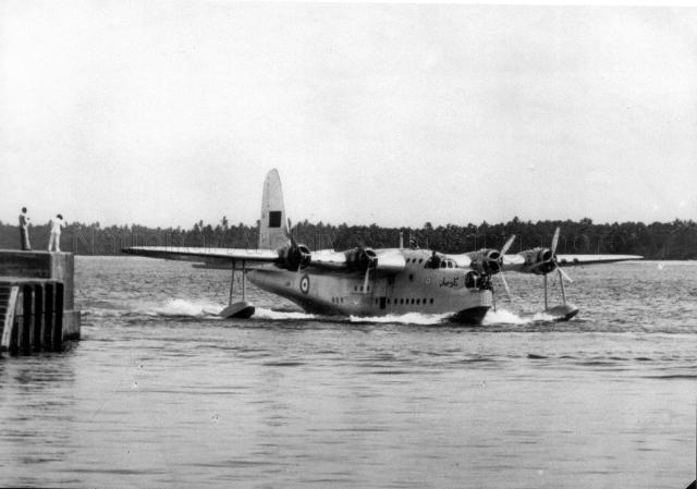 Sunderland L2161, nickname 'Negri Sembilan' entering the Colombo Harbour, Sri Lanka